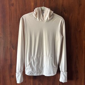 Athleta Girl Elfin Tan Uptempo Long Sleeve Pullover Hooded Top Size XL-14